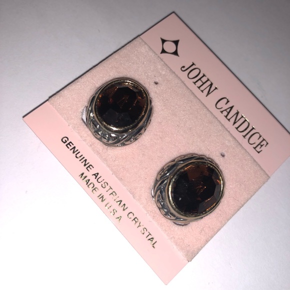 John Candice NEW Earrings Genuine Austrian Crystal - Picture 4 of 5